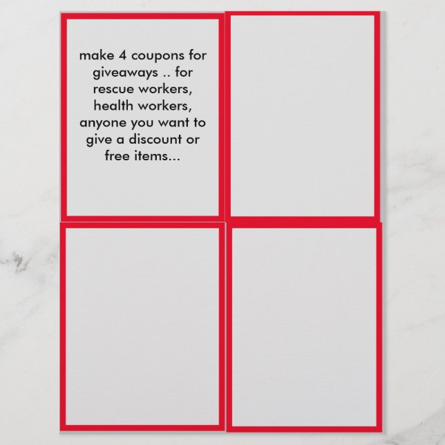 promotional coupons to make for your business (Front)