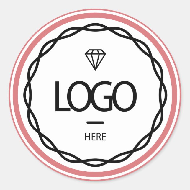 Promotional Custom Logo Rose Powder Frame Beauty  Classic Round Sticker (Front)