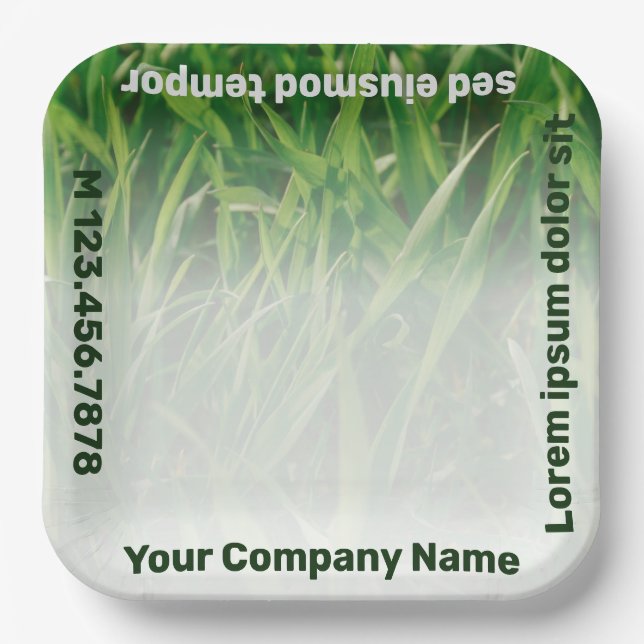 Promotional Custom Photo Lawn Care Service Paper Plate (Front)