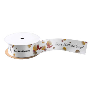 Promotional Dancing Butterflies Happy Mother's Day Satin Ribbon
