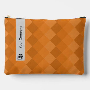 Promotional Diamond Pattern Grey Black Orange Accessory Pouch