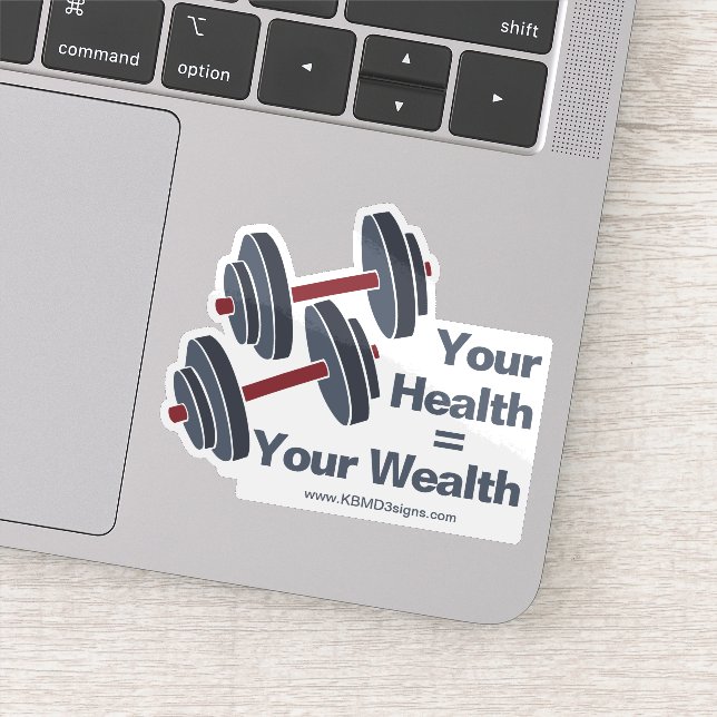 Promotional Dumbbell Your Health = Your Wealth (Detail)