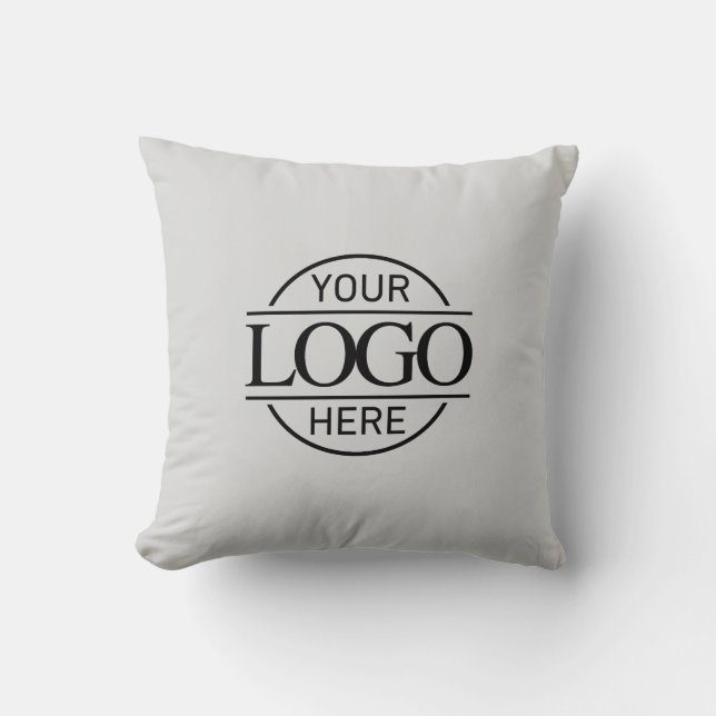 Promotional Elegant Grey Company Business Logo Cushion (Front)