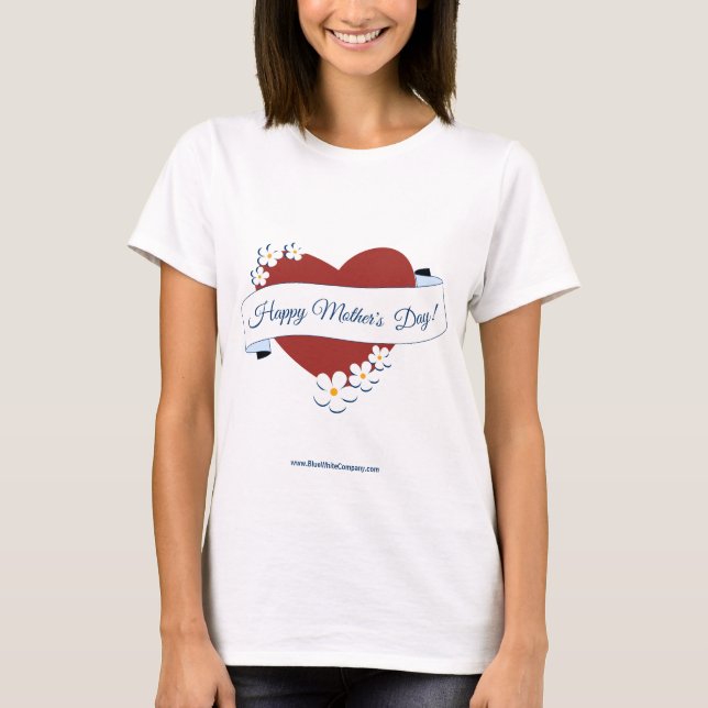Promotional Event Red Heart Happy Mother's Day T-Shirt (Front)