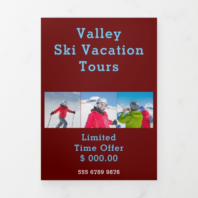 Promotional Family Reunion Ski Vacation Advert Tri-Fold Programme (Cover)