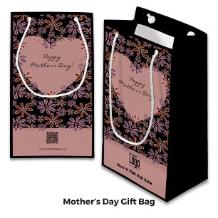 Promotional Flower Heart Happy Mother's Day Small Gift Bag