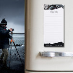 Promotional Gift Photographer Custom Image & Text  Magnetic Notepad<br><div class="desc">A Promotional Gift Photographer custom image and text magnetic notepad shows in white and black. It is a way to remind your clients of your services throughout the day. Replace the example image, company name, and phone number to make it work for your small business. Further customisation of font, font...</div>