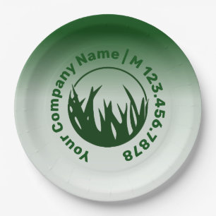 Promotional Green Lawn Care Service Paper Plate