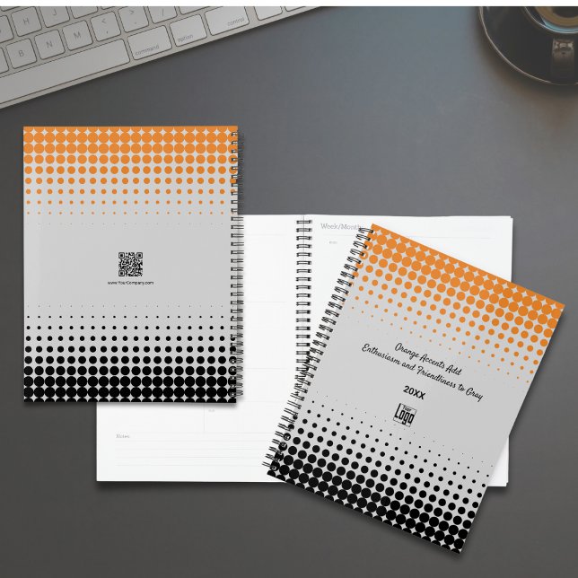 Promotional Grey Orange Black Company Appointment  Planner (Promotional Gray Orange Black Company Appointment Planner)