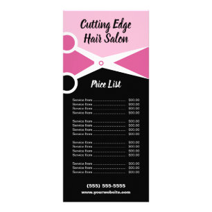 Promotional Hair Salon Price List Rack Card
