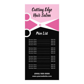 Promotional Hair Salon Price List Rack Card
