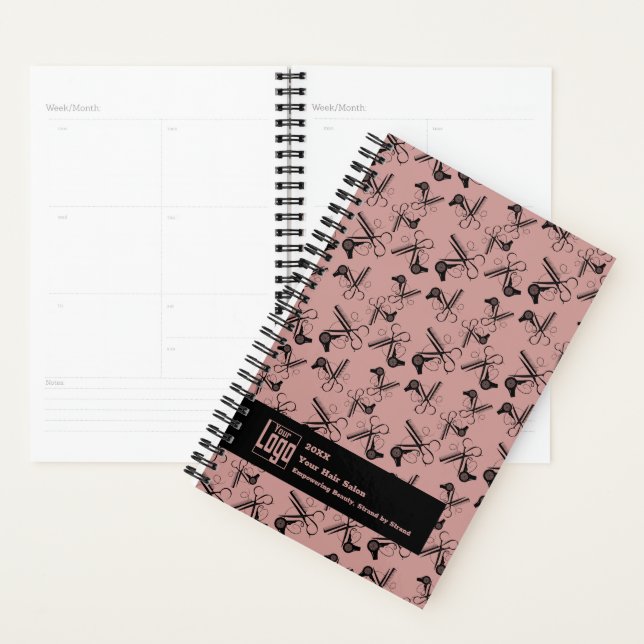 Promotional Haird Stylist Tools Pattern Pink Black Planner (Display)