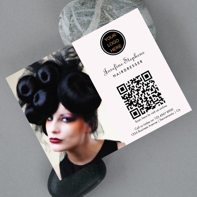 Promotional Hairdresser Business Logo QR Code  Flyer (Creator Uploaded)