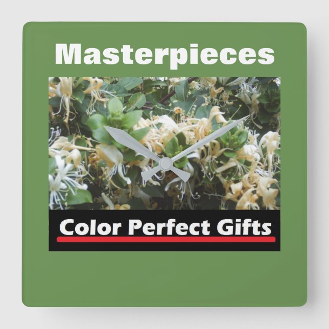 Promotional Honeysuckle Square Wall Clock (Front)