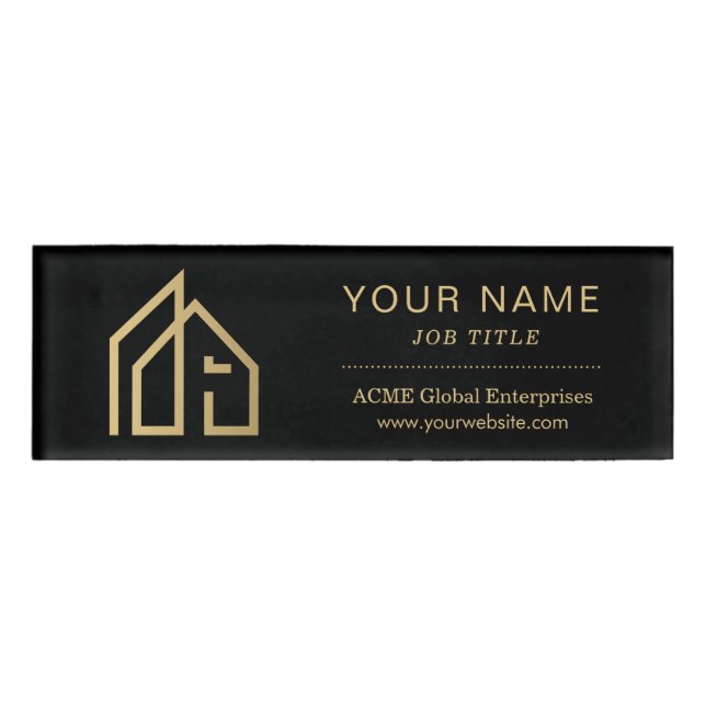 Promotional Item Modern Real Estate Name Tag (Front)
