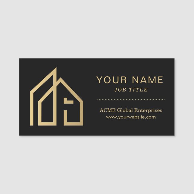 Promotional Item Modern Real Estate Name Tag (Front)