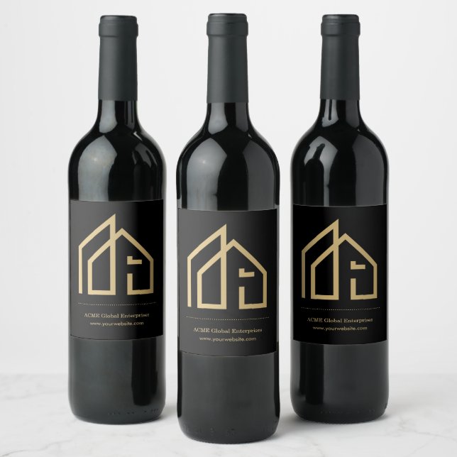 Promotional Item Modern Real Estate Wine Label (Bottles)