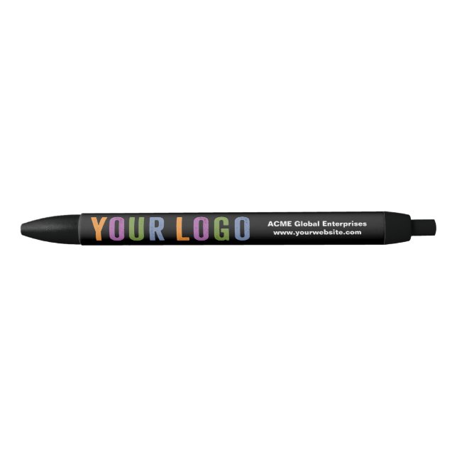 Promotional Items, Add Your Logo, Promotional Blac Black Ink Pen (Front)