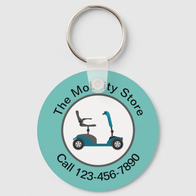 Promotional Keychains For A Scooter Mobility Store (Front)