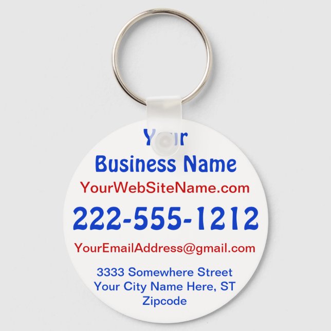 Promotional Keychains No Minimum, Small Business (Front)