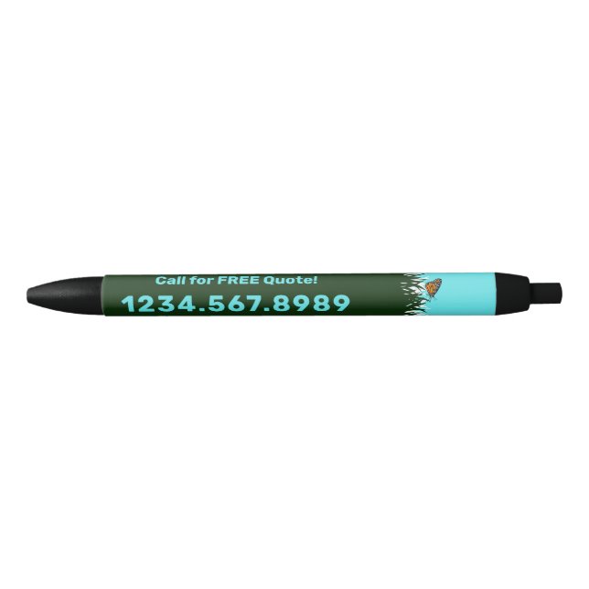 Promotional Lawn Care Service Call, Social Connect Black Ink Pen (Front)