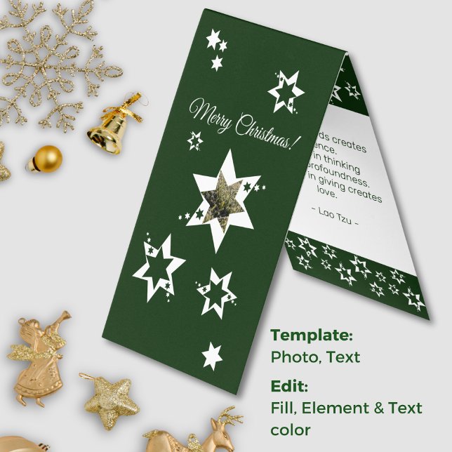 Promotional Lawn Care Service Christmas Stars Card (Promotional Lawn Care Service Christmas Stars Card< Custom Photo, Custom Color, Custom Text)