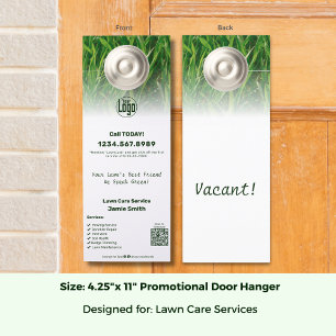Promotional Lawn Care Service Custom Logo Door Hanger