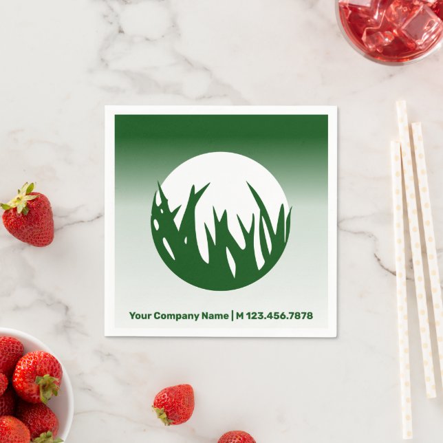 Promotional Lawn Care Service Green Paper Napkin (Insitu)