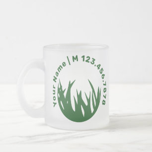 Promotional Lawn Care Service Logo Name www Frosted Glass Coffee Mug