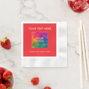 Promotional Logo Christmas Red Coined Cocktail Napkin