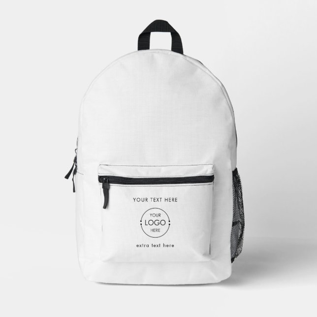 Promotional Modern Business Logo and Text  Printed Backpack (Front)