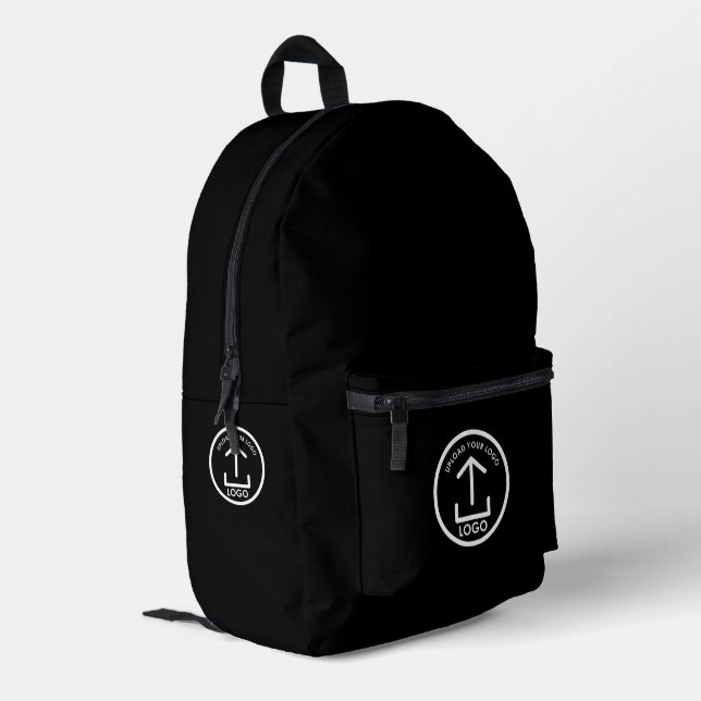 Promotional Modern Business Logo Black Printed Backpack (Back Corner Left)