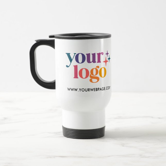 Promotional Modern Business Logo Travel Mug (Left)
