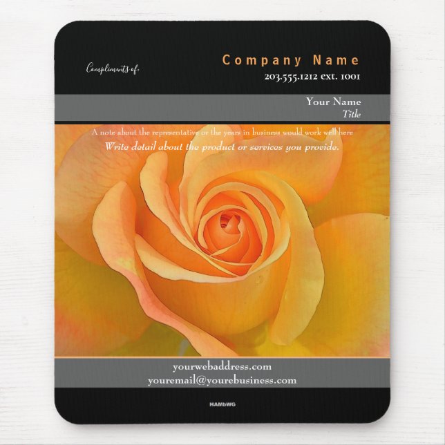 Promotional Mousepad Orange Rose Theme - HAMbyWG (Front)