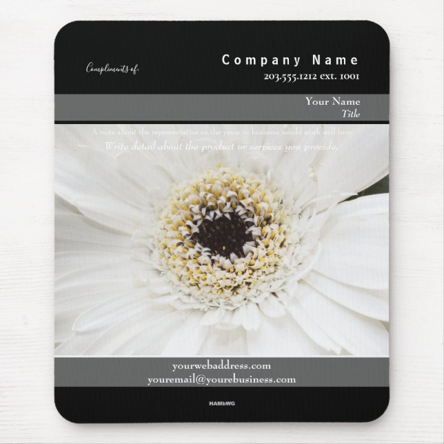Promotional Mousepad White Flower Theme - HAMbyWG (Front)