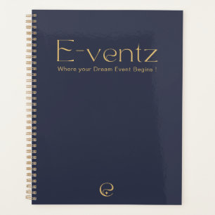 Promotional Navy Blue & Gold Logo Marketing Planner
