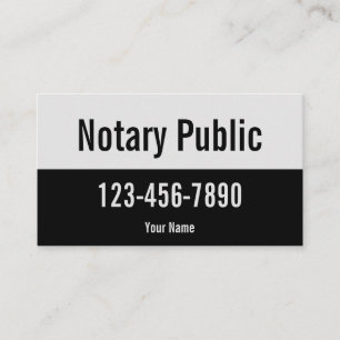 Promotional Pale Grey and Black Notary Public Business Card