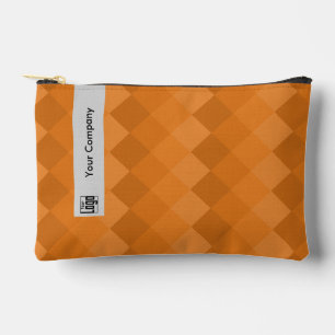 Promotional Pixel Pattern Grey Black Orange  Accessory Pouch