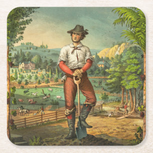 Promotional Print For Grange Members Square Paper Coaster