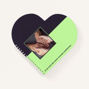 Promotional Purple &Green Nurse Elderly Care Heart Notebook