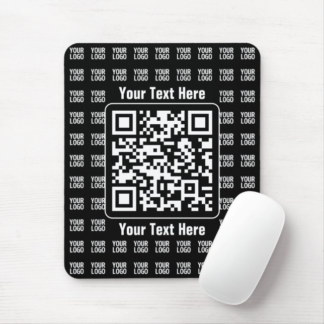 Promotional QR code (editable) plus Logo Pattern Mouse Mat (With Mouse)