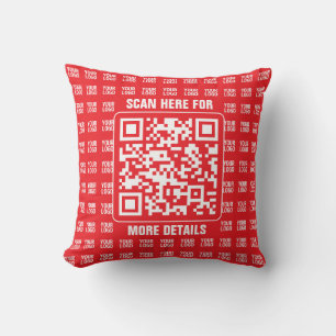 Promotional QR code (editable) with Logo Pattern Cushion