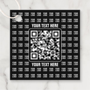Promotional QR code (editable) with Logo Pattern Favour Tags