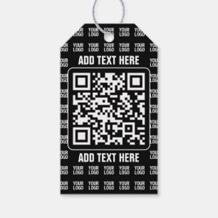 Promotional QR code (editable) with Logo Pattern Gift Tags