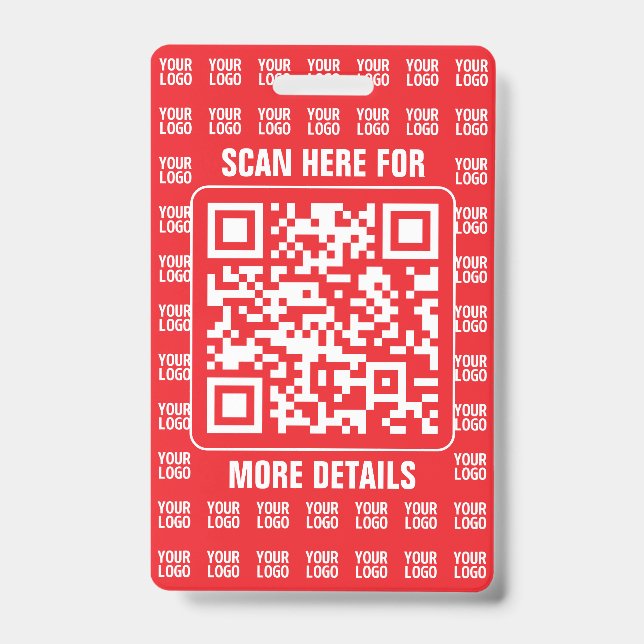 Promotional QR code (editable) with Logo Pattern ID Badge (Front)