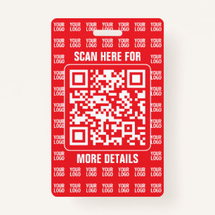 Promotional QR code (editable) with Logo Pattern ID Badge
