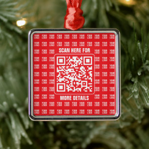 Promotional QR code (editable) with Logo Pattern Metal Tree Decoration