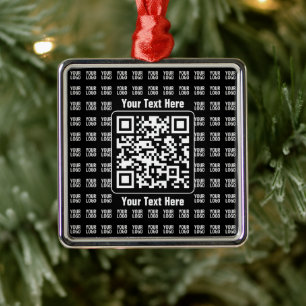 Promotional QR code (editable) with Logo Pattern Metal Tree Decoration