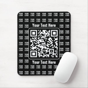 Promotional QR code (editable) with Logo Pattern Mouse Mat