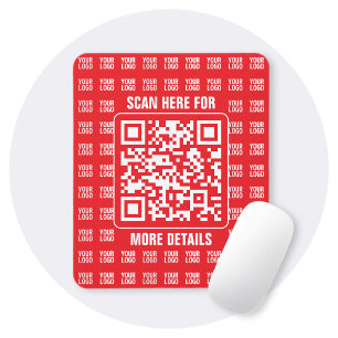 Promotional QR code (editable) with Logo Pattern Mouse Mat